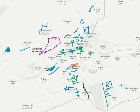 Al Ain Cycling Tracks Map