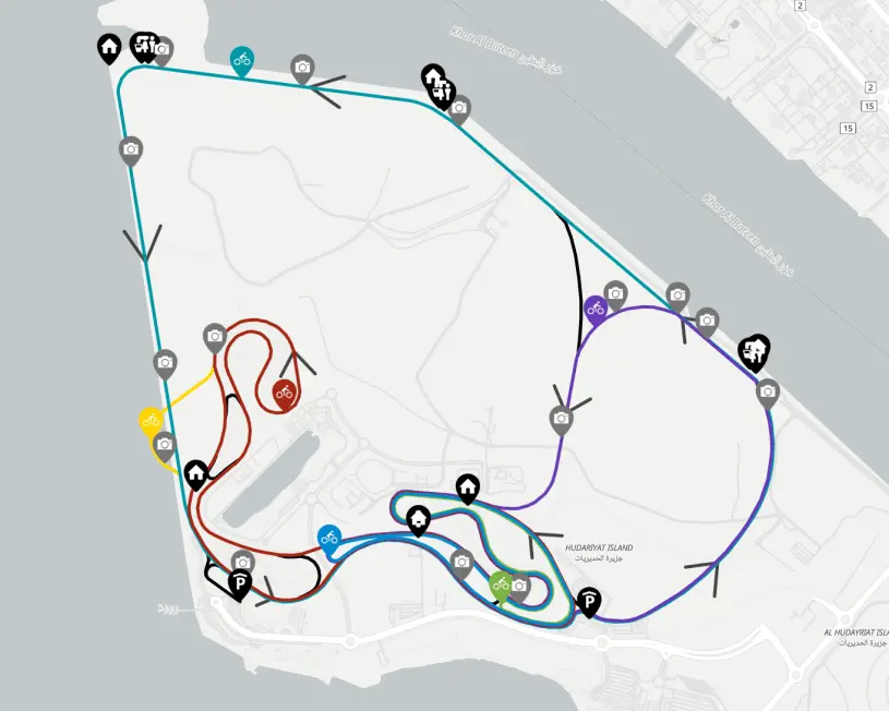 Al Hudayriat Cycle Track Map